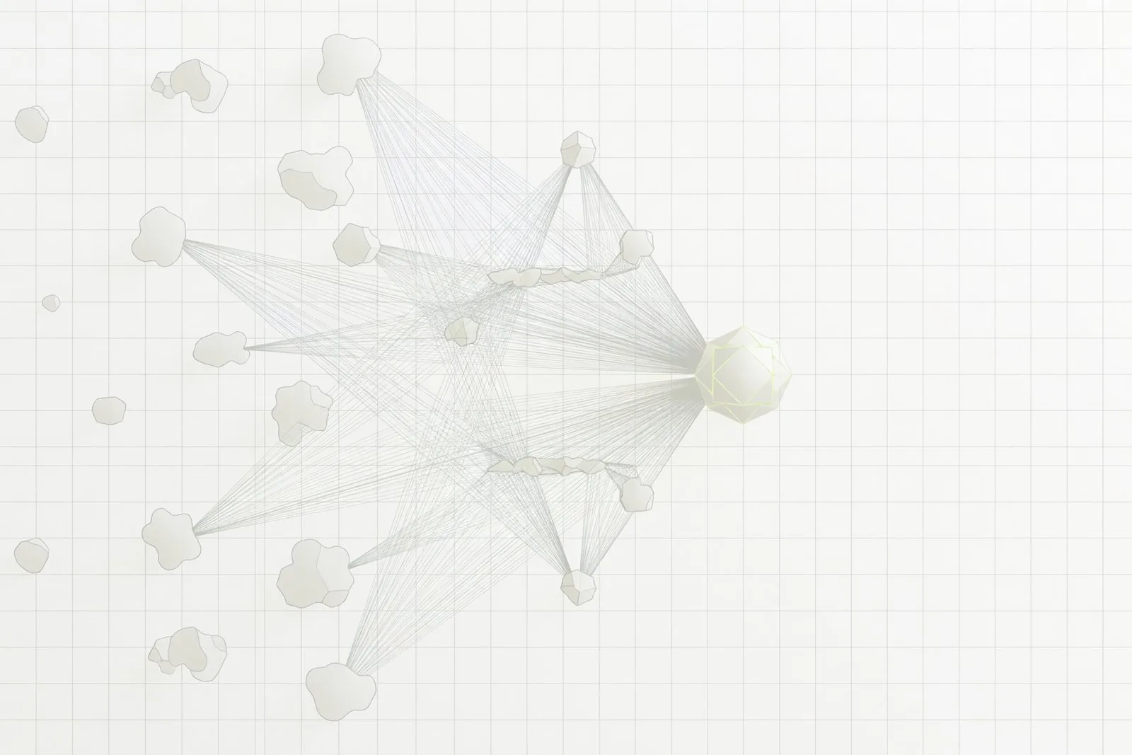 分散していたシステムが整理され、まとまりのある構成へと変化していく様子