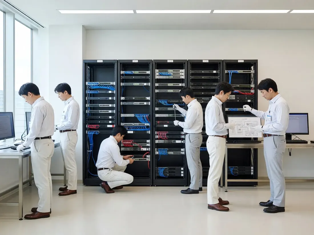 システムの実装作業を進める技術担当者の様子